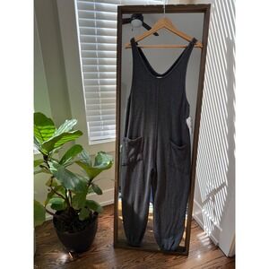 New Spiritual Gangster HACCI Jumpsuit Women's Small Gray Sleeveless Pockets Soft